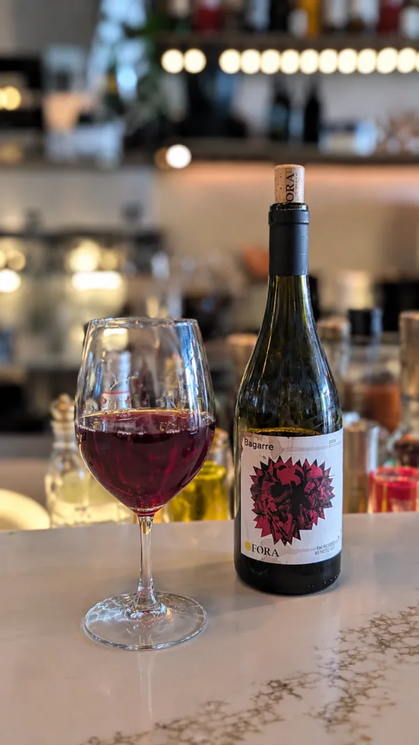 Bagarre Wine at a Warm Bar Counter 2024 Fora Bagarre Tai Rosso